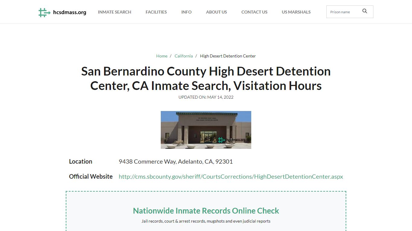 San Bernardino County High Desert Detention Center, CA ...